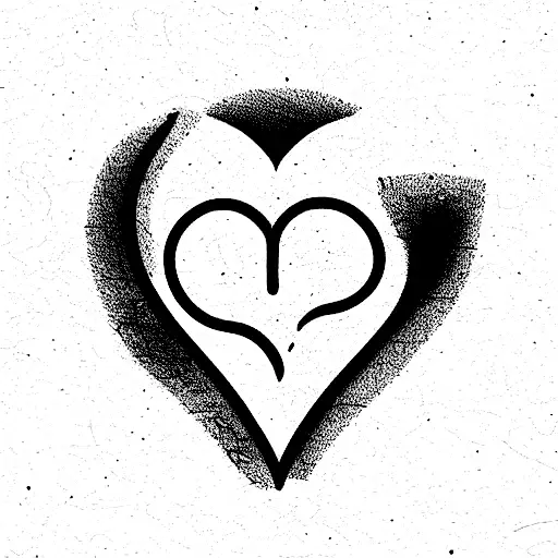 22 and broken heart tattoo design idea
