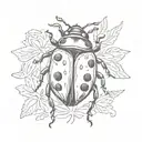 woodcut style ladybug tattoo design idea