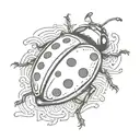 woodcut style ladybug tattoo design idea