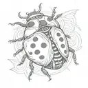 woodcut style ladybug tattoo design idea