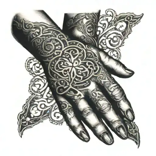 prayer hands tattoo design idea