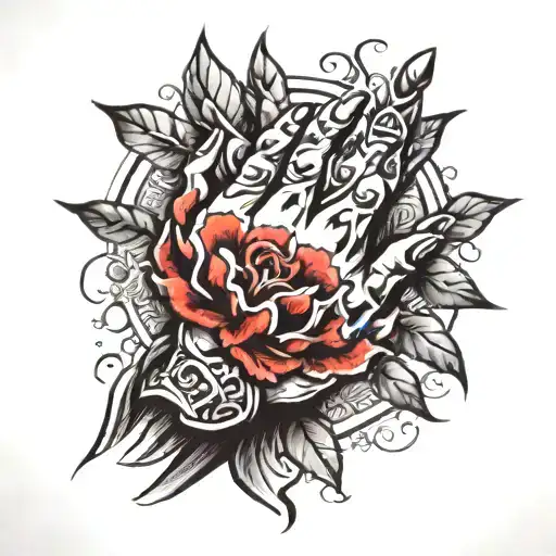 prayer hands tattoo design idea