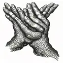 prayer hands tattoo design idea