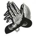 prayer hands tattoo design idea