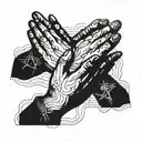prayer hands tattoo design idea