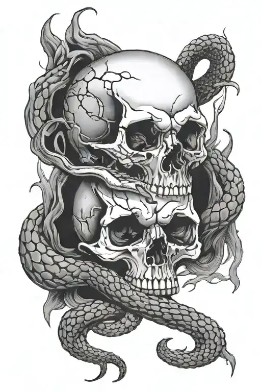 the exploited skull and snake tattoo tattoo design idea