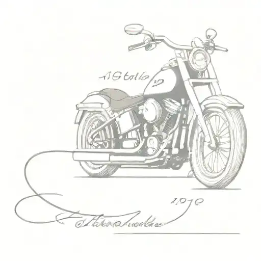birthdates 1972 1976 2004 2007 HD Softail tattoo design idea