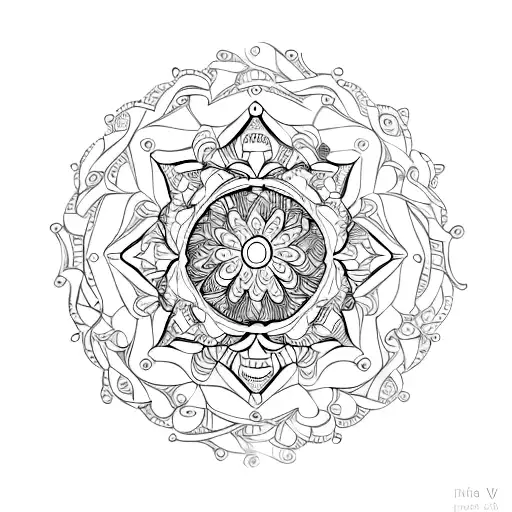 An intricate mandala design made out of different DIY tools tattoo design idea