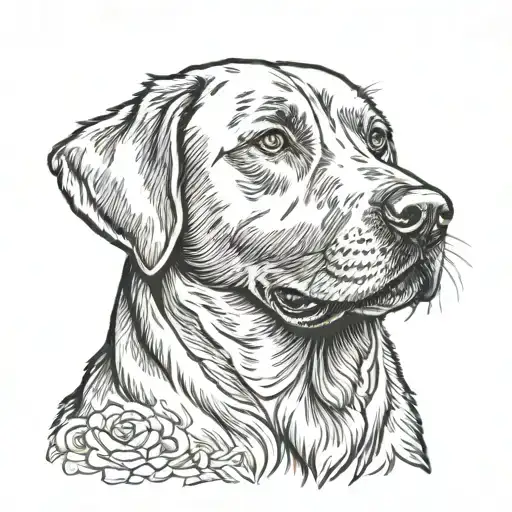 Logan, labrador retriever tattoo design idea
