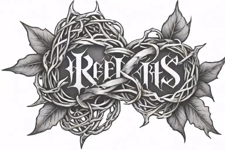 crown of thorns and god is greater than ups and downs tattoo design idea