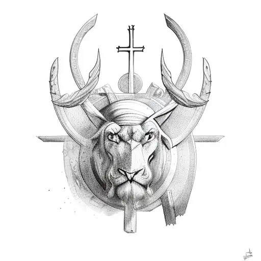 christianity strength tattoo design idea