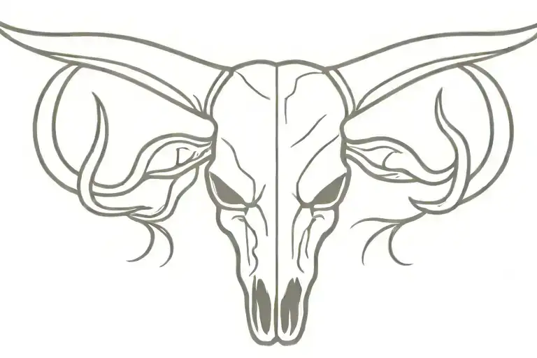 texas longhorn skull tattoo design idea
