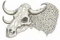texas longhorn skull tattoo design idea