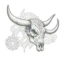 texas longhorn skull tattoo design idea