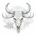 texas longhorn skull tattoo design idea