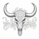texas longhorn skull tattoo design idea