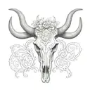 texas longhorn skull tattoo design idea