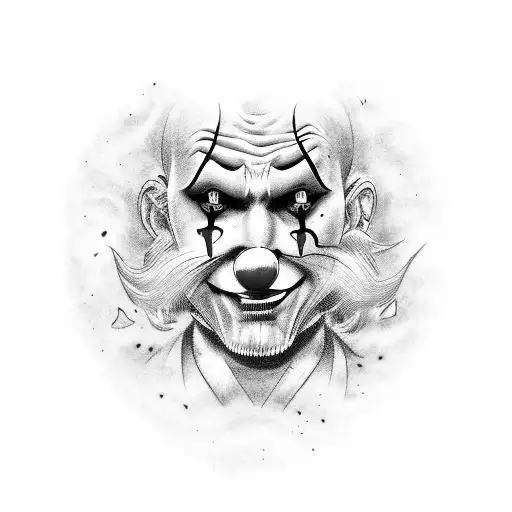 clown evil tattoo design idea