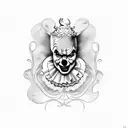 clown evil tattoo design idea