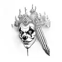 clown evil tattoo design idea