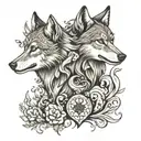 nordic 2 wolves skoll tattoo design idea