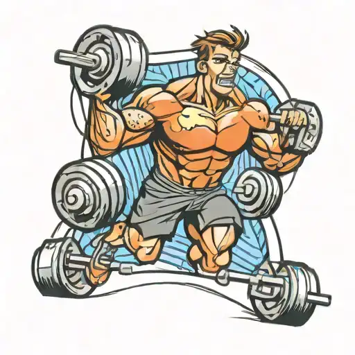 crossfit, running, lifting weights tattoo design idea