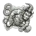 hanuman chalisa with hanuman shadow tattoo design idea