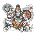 hanuman chalisa with hanuman shadow tattoo design idea