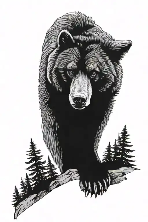 Bear, Wolf, Maine, Outdoors tattoo design idea