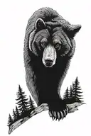 Bear, Wolf, Maine, Outdoors tattoo design idea