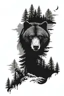 Bear, Wolf, Maine, Outdoors tattoo design idea