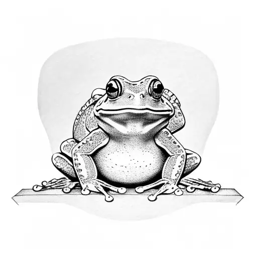 frog sitting on a chair tattoo design idea