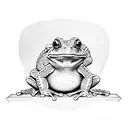 frog sitting on a chair tattoo design idea