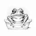 frog sitting on a chair tattoo design idea