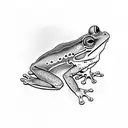 frog sitting on a chair tattoo design idea