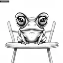 cartoon frog sitting on a chair tattoo design idea
