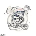 plato de spaghettis con salsa y que con el vapor del calor se forme la palabra "Mom" tattoo design idea