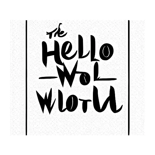 The inscription "hello world" tattoo design idea