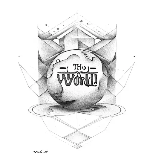 The inscription "hello world" tattoo design idea