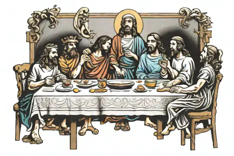 the last supper tattoo design idea