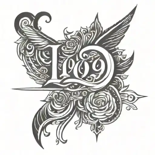 birth year 1999 written vertically tattoo design idea
