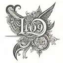 birth year 1999 written vertically tattoo design idea
