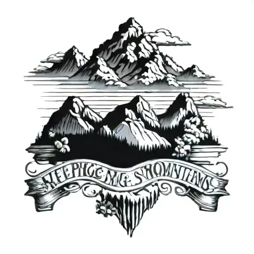 blue ridge mountains with the words keeping senseless at a distance  tattoo design idea
