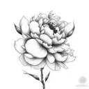 Cherry Blossom, Peony, Marigold tattoo design idea