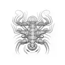 Centipede and human face tattoo design idea