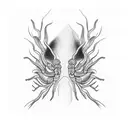 Centipede and human face tattoo design idea