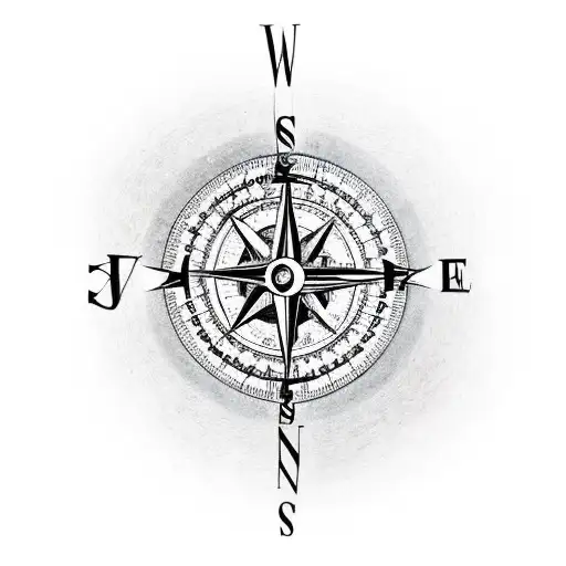 A compass surrounded by books and a quill, symbolizing the journey of knowledge and exploration. tattoo design idea