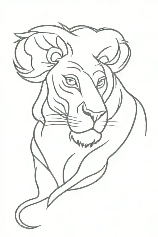 simba tattoo design idea