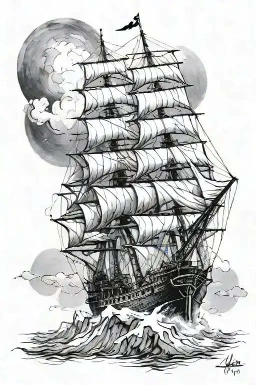 endurance ship in ice tattoo design idea
