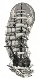endurance ship  South Pole expedition tattoo design idea